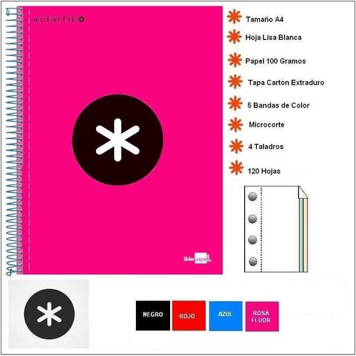 Cuadernos Antartik A4 Microperforados Lisos.